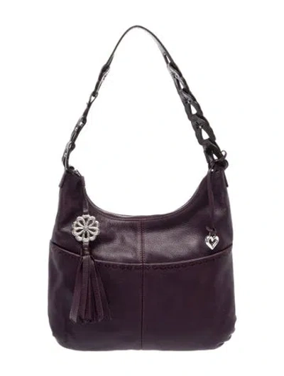Pre-owned Brighton Leather Shoulder Bag In Purple