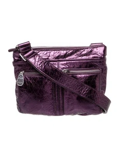 Pre-owned Brighton Leather Shoulder Bag In Purple