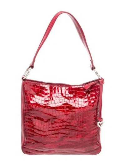 Pre-owned Brighton Leather Shoulder Bag In Red