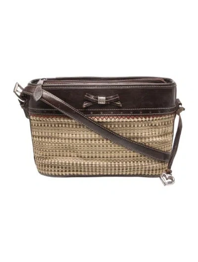 Pre-owned Brighton Leather Shoulder Bag Vintage In Neutral