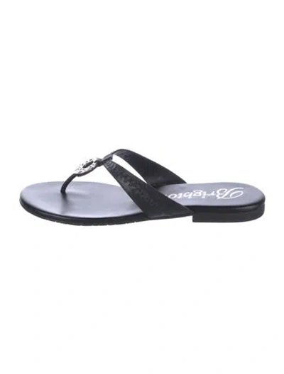 Pre-owned Brighton Leather Slides In Black