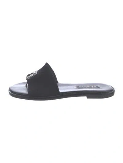 Pre-owned Brighton Leather Slides In Black