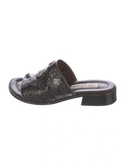 Pre-owned Brighton Leather Slides In Brown