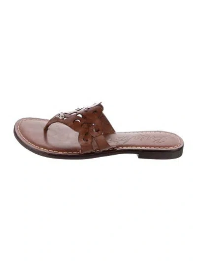 Pre-owned Brighton Leather Slides In Brown