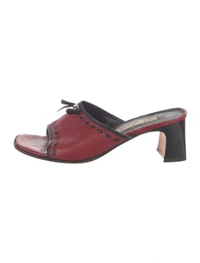 Pre-owned Brighton Leather Slides In Red
