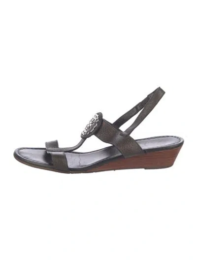 Pre-owned Brighton Leather Slingback Sandals In Brown