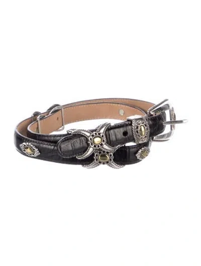 Pre-owned Brighton Leather Studded Accents Belt In Multi