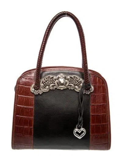 Pre-owned Brighton Leather Top Handle Bag In Black