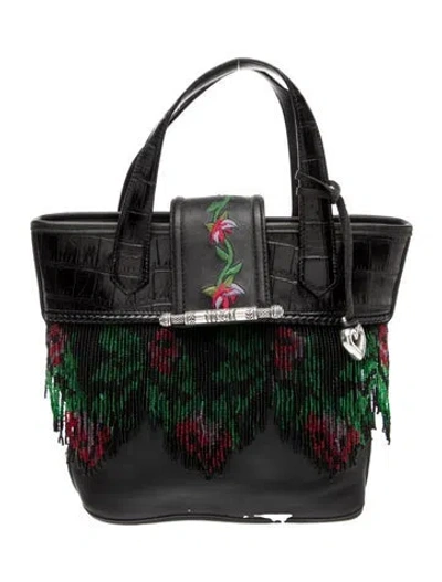 Pre-owned Brighton Leather Top Handle Bag In Black