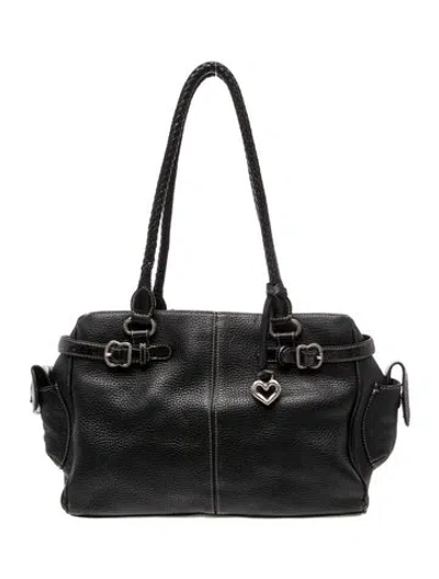 Pre-owned Brighton Leather Top Handle Bag In Black