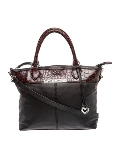 Pre-owned Brighton Leather Top Handle Bag In Black
