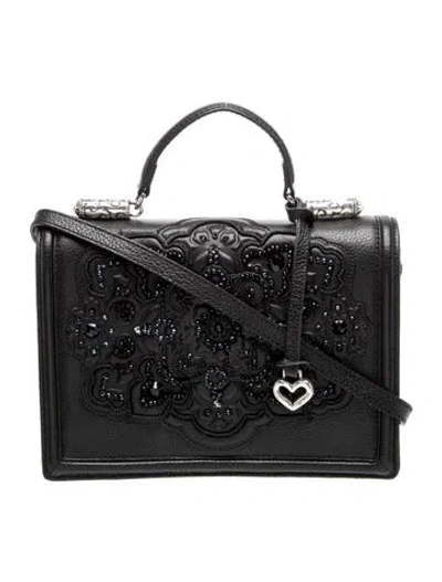 Pre-owned Brighton Leather Top Handle Bag In Black