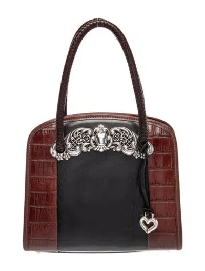 Pre-owned Brighton Leather Top Handle Bag In Black