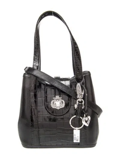 Pre-owned Brighton Leather Top Handle Bag In Black