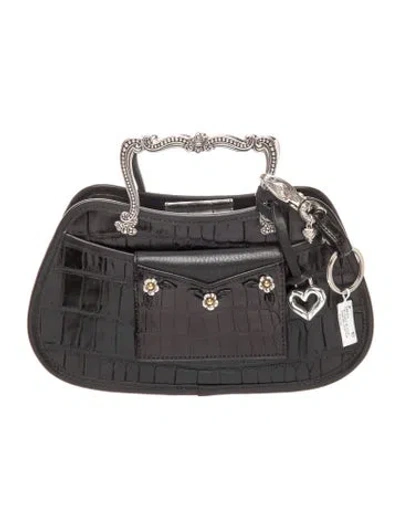 Pre-owned Brighton Leather Top Handle Bag In Black