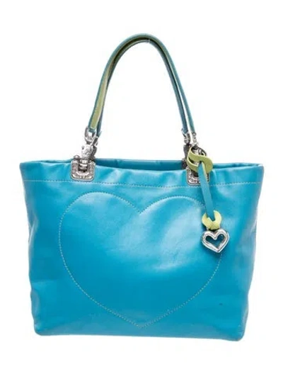 Pre-owned Brighton Leather Top Handle Bag In Blue