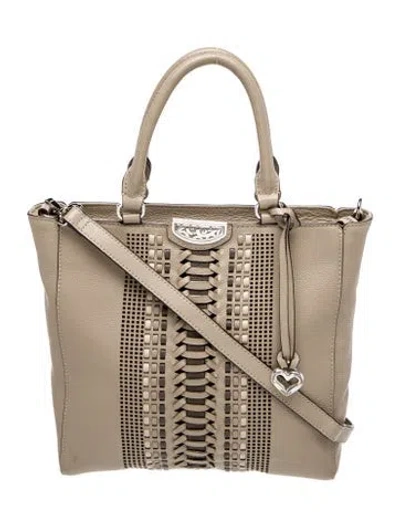 Pre-owned Brighton Leather Top Handle Bag In Neutral