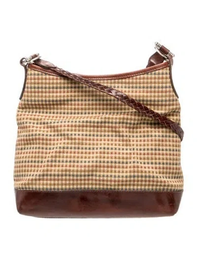 Pre-owned Brighton Leather Top Handle Bag In Neutrals