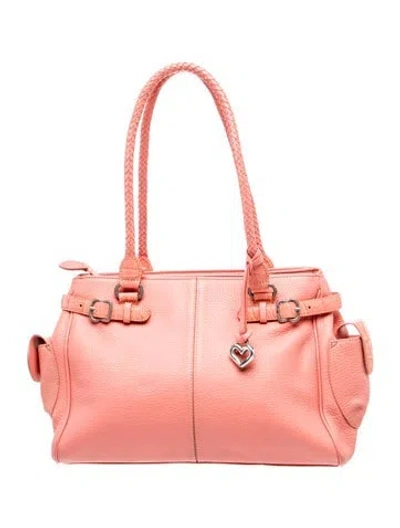Pre-owned Brighton Leather Top Handle Bag In Pink