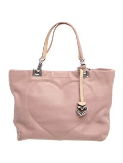 Pre-owned Brighton Leather Top Handle Bag In Pink