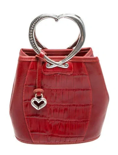Pre-owned Brighton Leather Top Handle Bag In Red