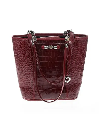 Pre-owned Brighton Leather Tote Bag In Burgundy