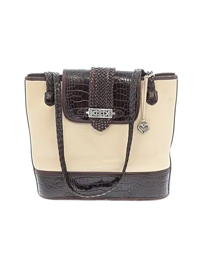 Pre-owned Brighton Leather Tote Bag In White
