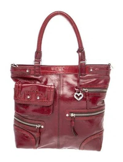 Pre-owned Brighton Leather Tote In Burgundy