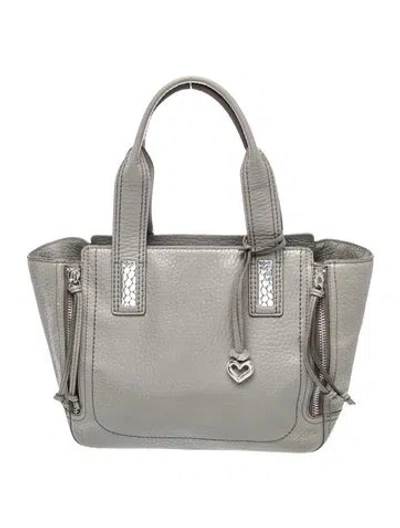 Pre-owned Brighton Leather Tote In Gray