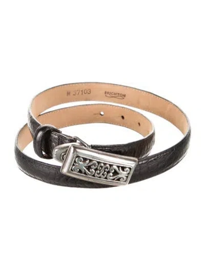 Pre-owned Brighton Leather Waist Belt In Black