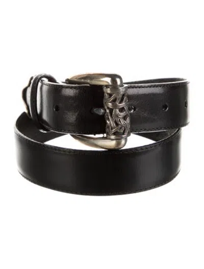 Pre-owned Brighton Leather Waist Belt In Black