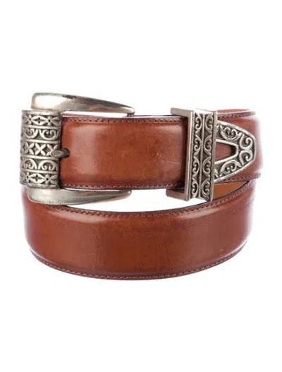 Pre-owned Brighton Leather Waist Belt In Brown