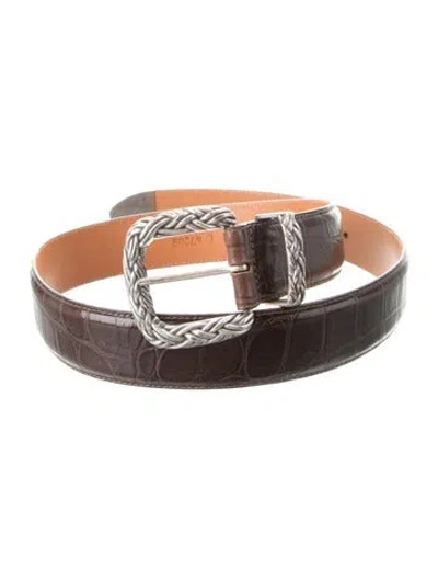 Pre-owned Brighton Leather Waist Belt In Brown