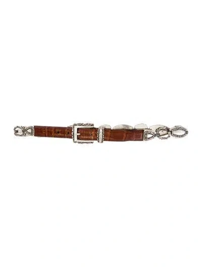 Pre-owned Brighton Leather Waist Belt In Brown