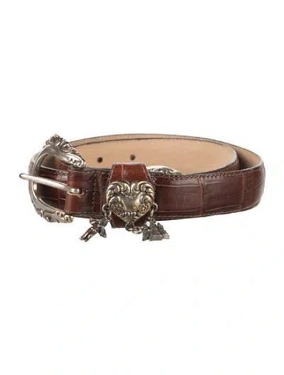 Pre-owned Brighton Leather Waist Belt In Brown