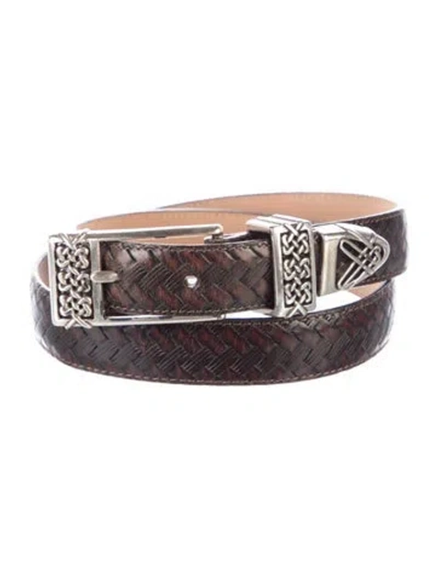 Pre-owned Brighton Leather Waist Belt In Brown