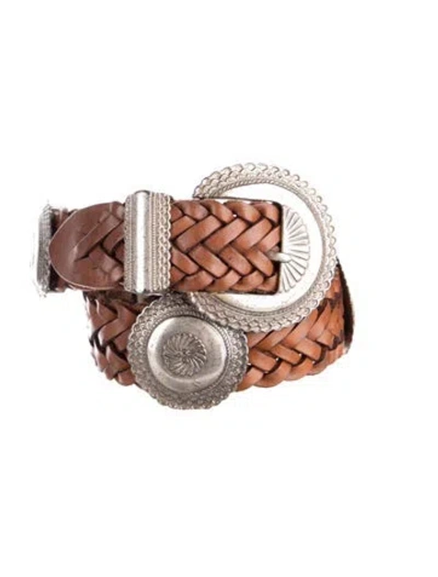 Pre-owned Brighton Leather Waist Belt In Neutral