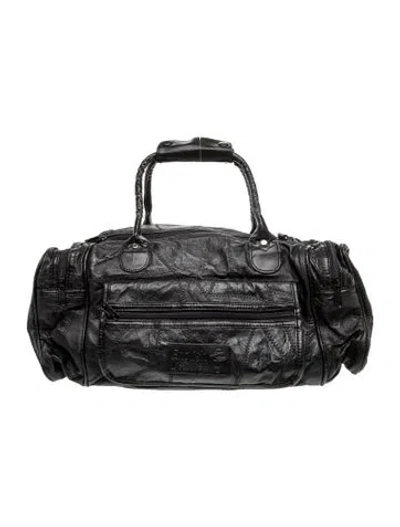 Pre-owned Brighton Leather Weekender Bag In Black
