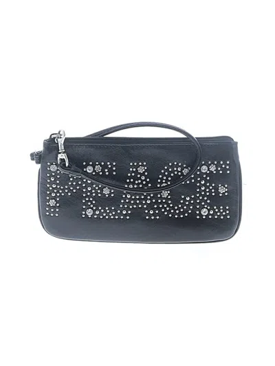 Pre-owned Brighton Leather Wristlet In Black