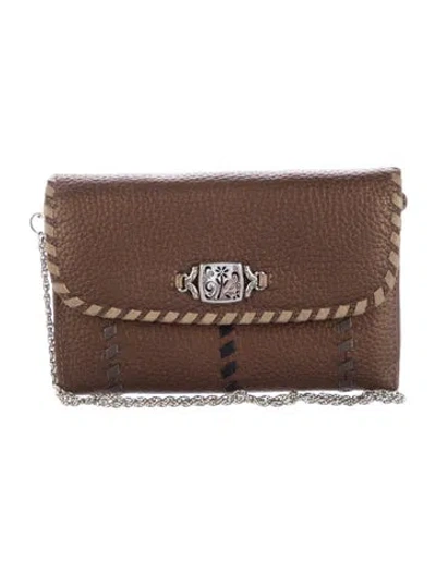 Pre-owned Brighton Leather Wristlet In Brown