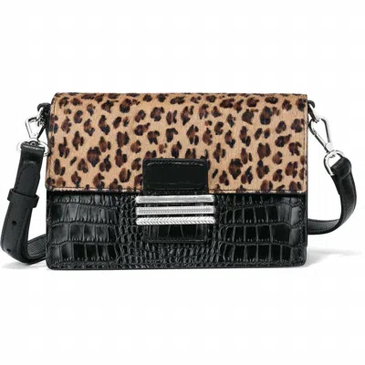 Brighton Leon Medium Crossbody Bag In Black/leopard In Multi