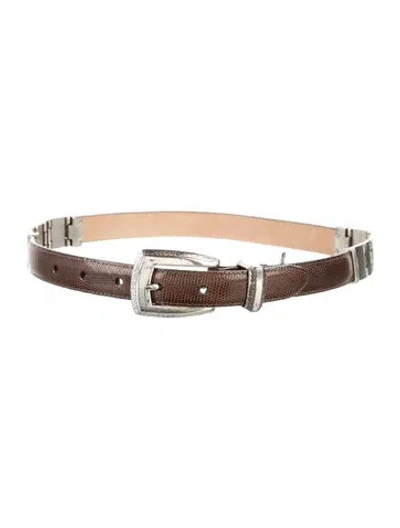 Pre-owned Brighton Lizard Belt In Brown