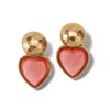 Brighton Loving Heart Earrings In Gold-pink