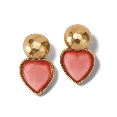 Brighton Loving Heart Earrings In Gold-pink In Multi