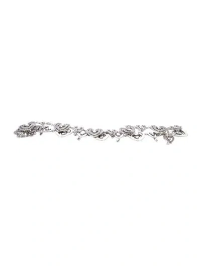 Pre-owned Brighton Metal Crystal Embellishments Waist Belt In Silver