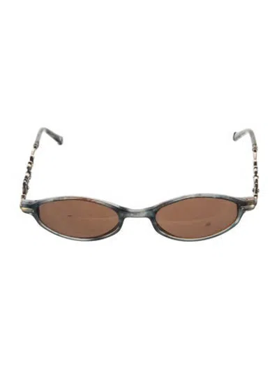 Pre-owned Brighton Narrow Tinted Sunglasses In Blue