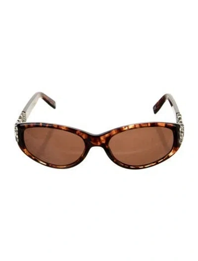 Pre-owned Brighton Narrow Tinted Sunglasses In Brown