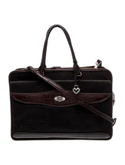 Pre-owned Brighton Nylon Crossbody Bag In Black