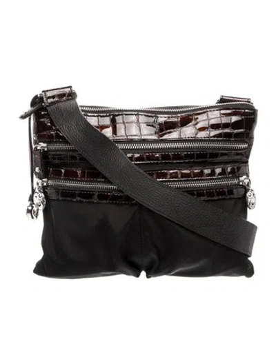 Pre-owned Brighton Nylon Crossbody Bag In Black