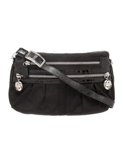 Pre-owned Brighton Nylon Crossbody Bag In Black